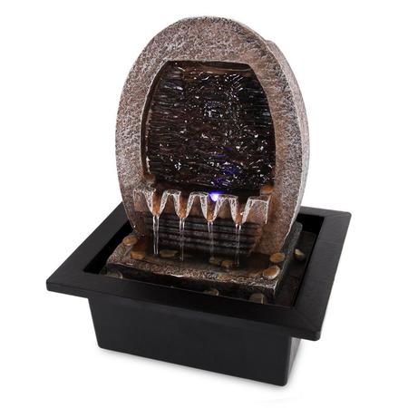 SERENELIFE Water Fountain - Relaxing Tabletop Water Feature Decoration SLTWF76LED